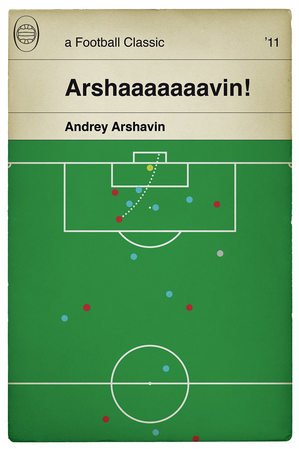 Arsenal goal v Barcelona - Andrey Arshavin Poster - Classic Book Cover Print - Football Gift (Various Sizes)