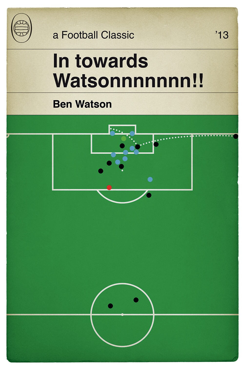 Wigan Athletic Cup Final winner v Man City in 2013 - Ben Watson Goal Poster - Classic Book Cover Print - Football Gift (Various Sizes)