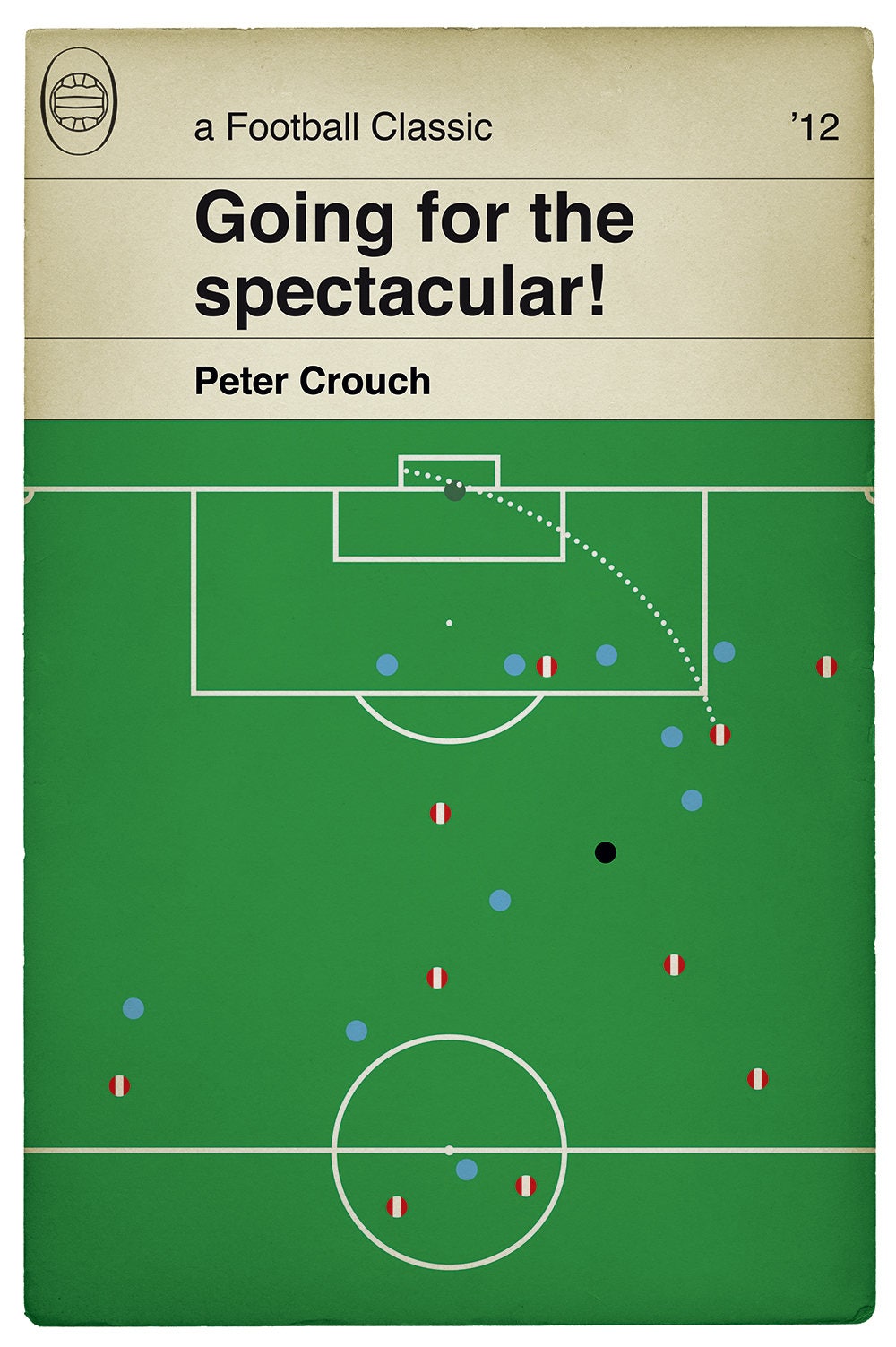 Stoke City goal v Man City 2012 - Peter Crouch Volley - Football Print - Classic Book Cover Poster - Goal Poster (Various Sizes)