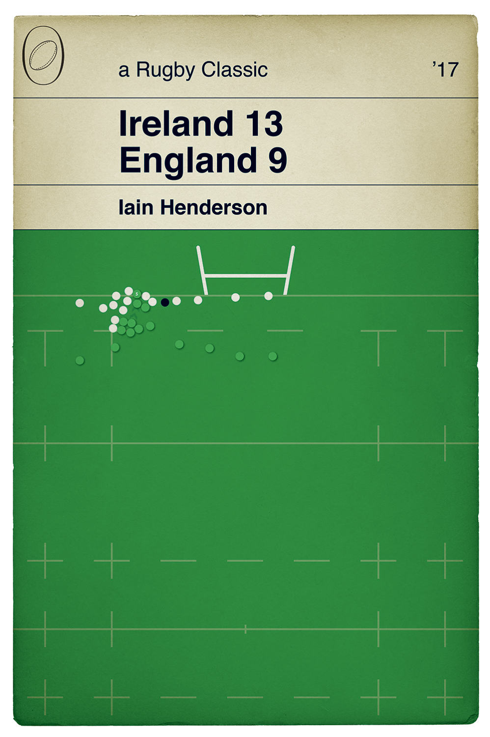 Ireland 13 England 9 - Iain Henderson Try - Rugby Print - Classic Book Cover Poster (Various Sizes Available)