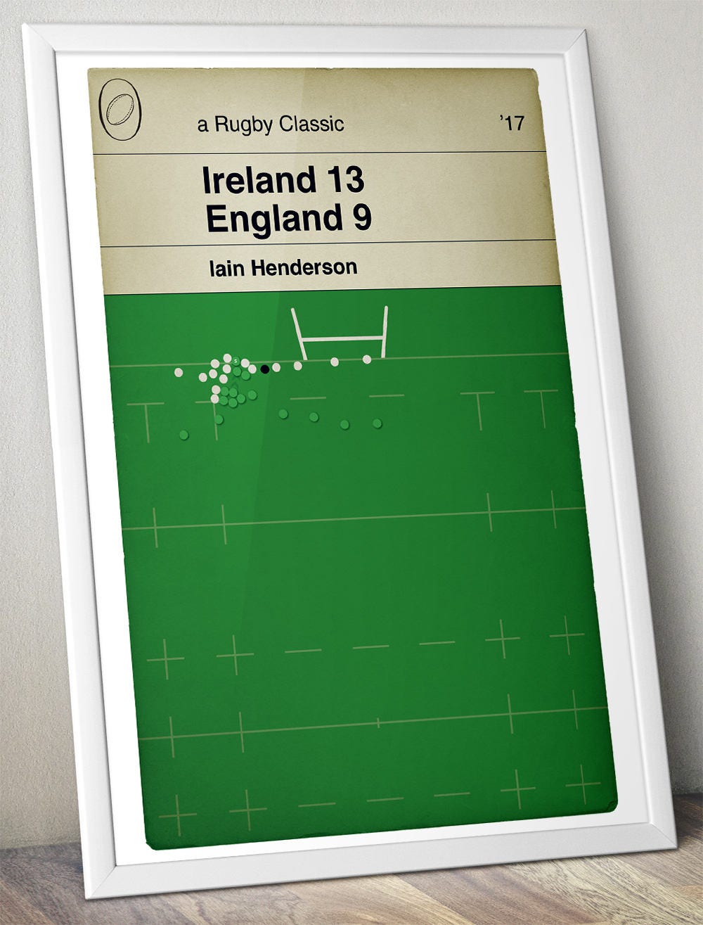 Ireland 13 England 9 - Iain Henderson Try - Rugby Print - Classic Book Cover Poster (Various Sizes Available)