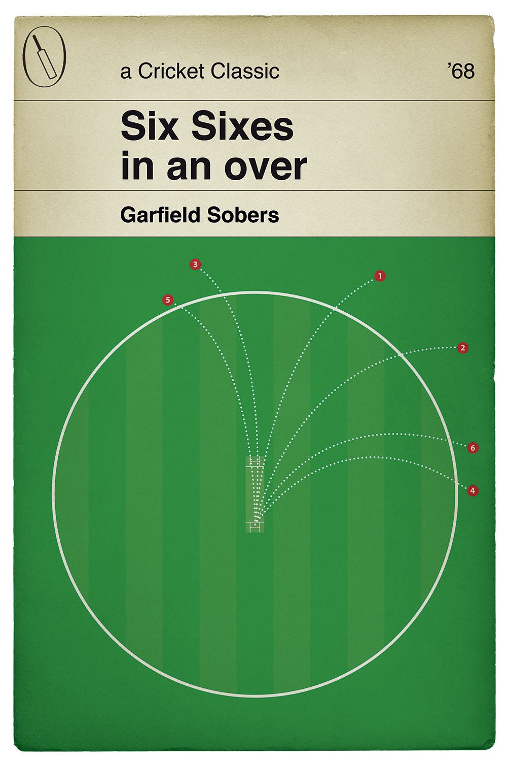 Garfield Sobers Six Sixes in an over for Notts v Glamorgan in 1968 - Cricket Gift - Book Cover Poster (Various Sizes)