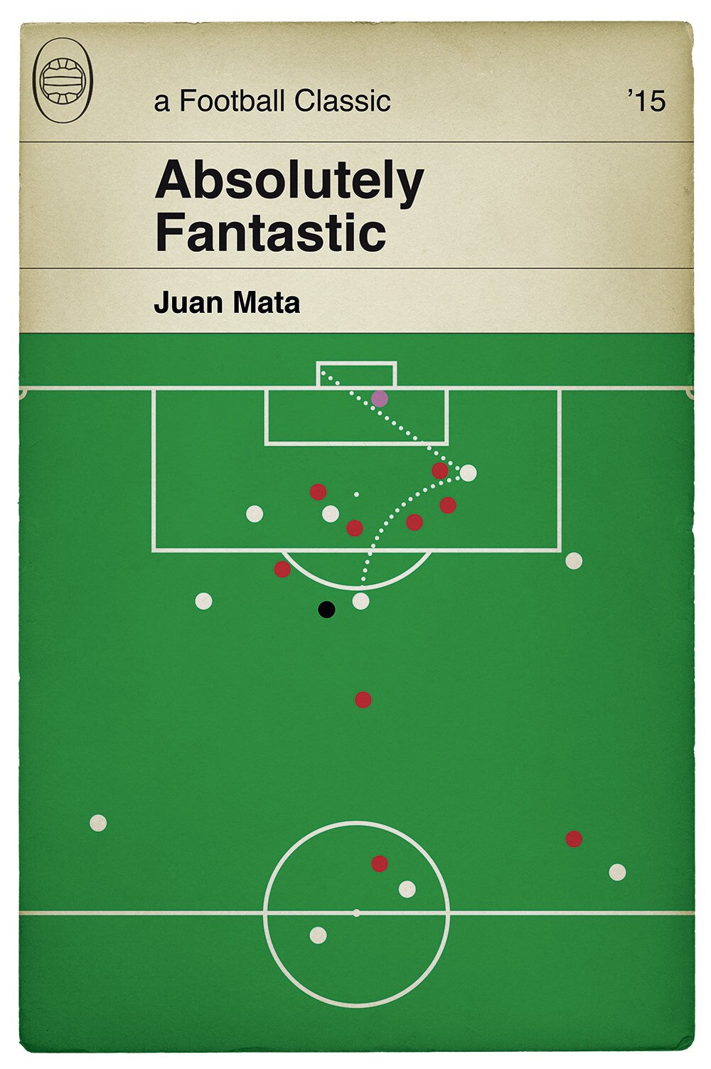 Manchester United goal v Liverpool - Juan Mata Scissor Kick Volley - Classic Book Cover Print - Football Gift (Various Sizes)