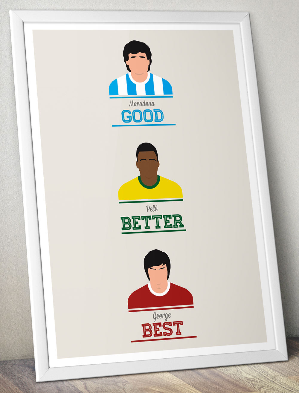 George Best Illustration - Manchester United - Maradona Good, Pele Better, George Best Quote - Football Print - Football Gift (Various Sizes)