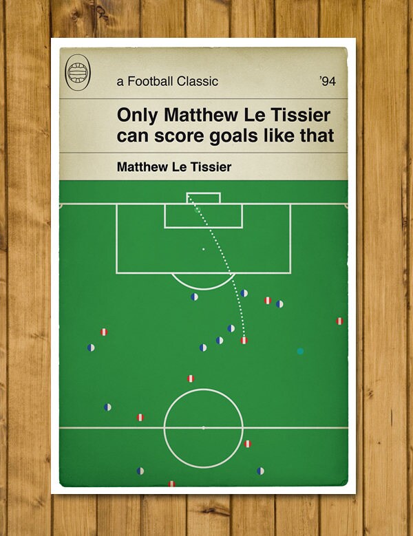 Matthew Le Tissier goal for Southampton v Blackburn - Le God - Football Print - Classic Book Cover Poster (Various Sizes)