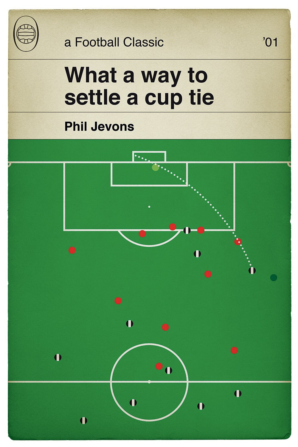 Phil Jevons winning goal for Grimsby Town v Liverpool at Anfield - League Cup Third Round 2001 - Football Print - Classic Book Cover Poster (Various Sizes)