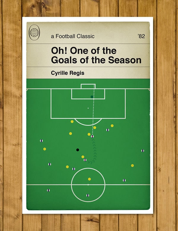 West Bromwich Albion goal v Norwich - Cyrille Regis - 1982 Goal of the Season - Classic Book Cover Poster - Football Gift (Various sizes)