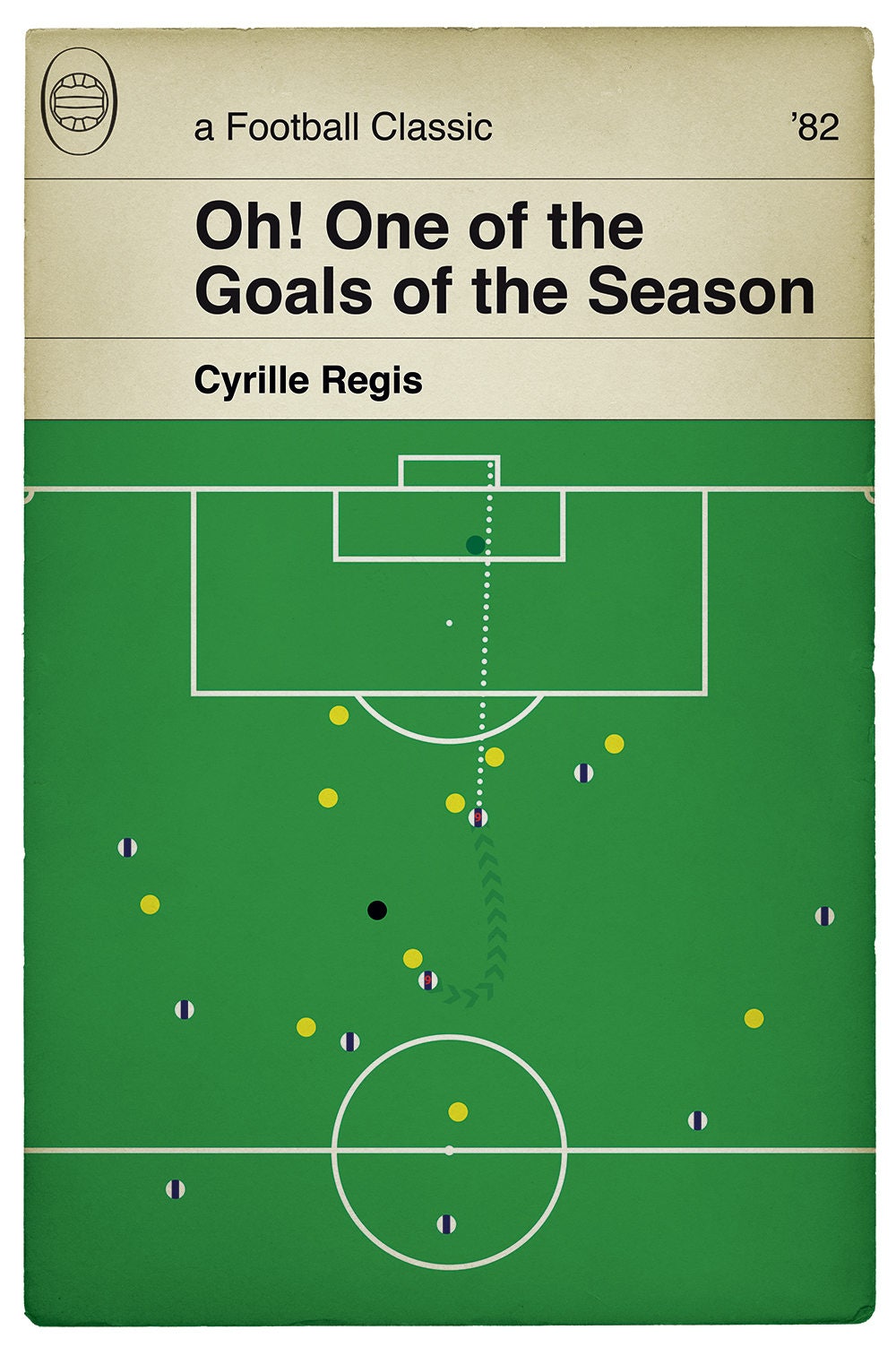 West Bromwich Albion goal v Norwich - Cyrille Regis - 1982 Goal of the Season - Classic Book Cover Poster - Football Gift (Various sizes)