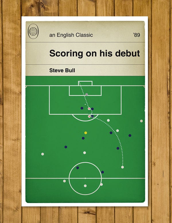 England goal v Scotland 1989 - Steve Bull - Debut Goal - Wolverhampton Wanderers - Classic Book Cover Poster - Football Gift (Various Sizes)