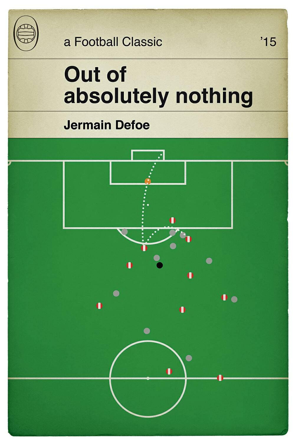 Sunderland AFC - Jermain Defoe - 2015 Volley v Newcastle United - Classic Book Cover Poster (Various sizes)