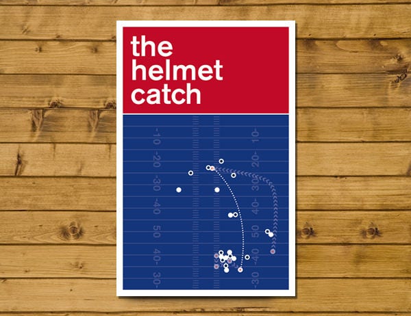 The Helmet Catch - David Tyree catch for Giants against Patriots in 2008 - American Football Print - Swiss Style Poster (Various Sizes)