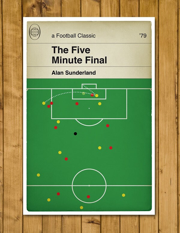 Alan Sunderland winner for Arsenal v Manchester United - 1979 FA Cup Final - The Five Minute Final - Football Print - Classic Book Cover Poster (Various Sizes)