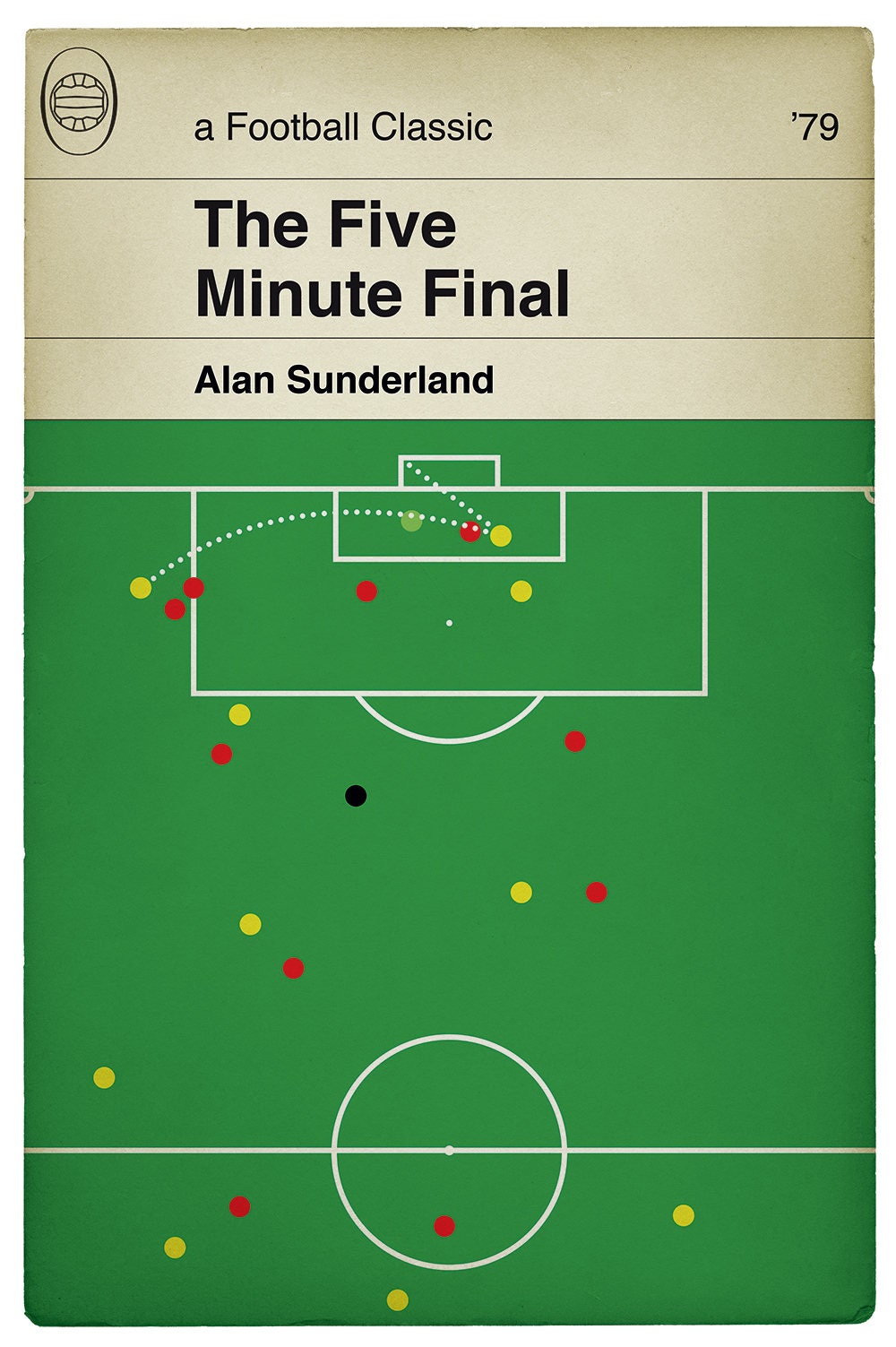 Alan Sunderland winner for Arsenal v Manchester United - 1979 FA Cup Final - The Five Minute Final - Football Print - Classic Book Cover Poster (Various Sizes)