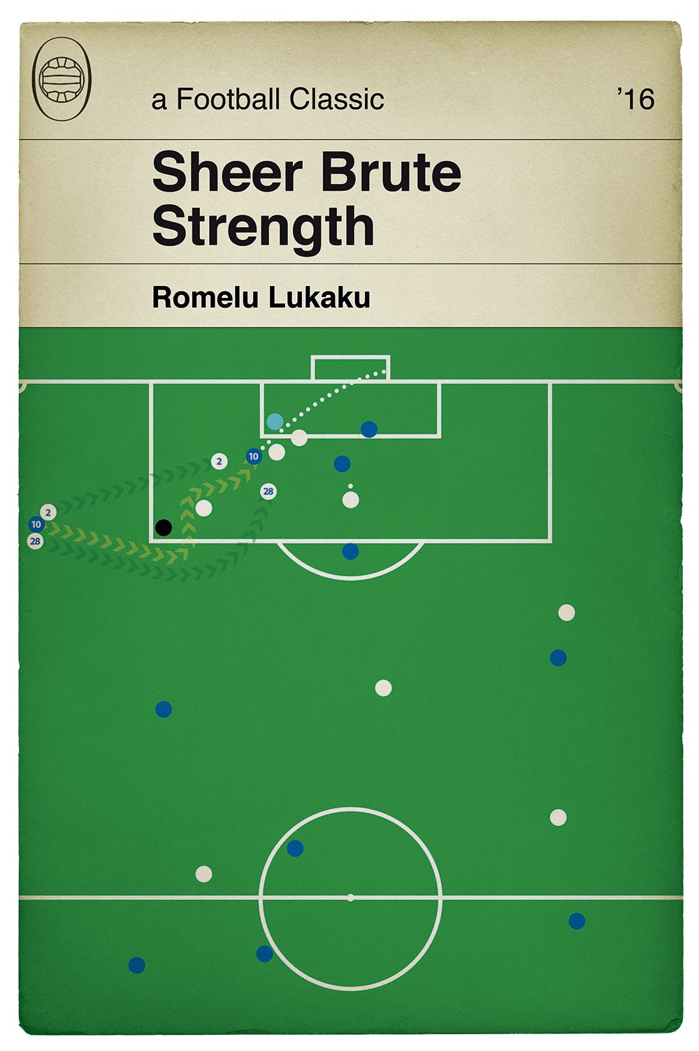 Everton goal v Chelsea in 6th Round of Cup 2016 - Romelu Lukaku Poster - Classic Book Cover Print - Football Gift (Various Sizes)