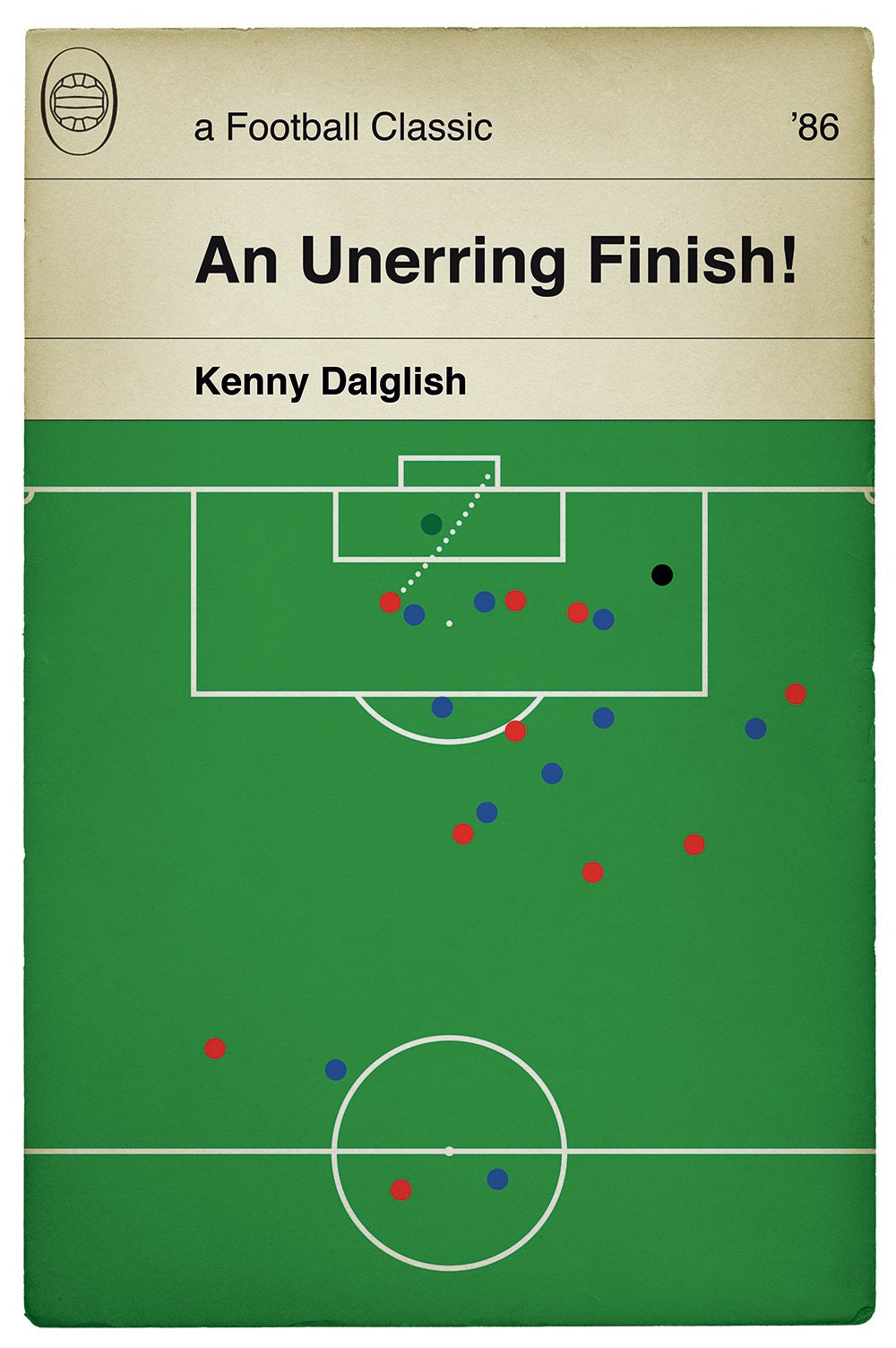 Liverpool goal v Chelsea - Kenny Dalglish Poster - 1986 Double - King Kenny - Classic Book Cover Print - Football Gift (Various Sizes)