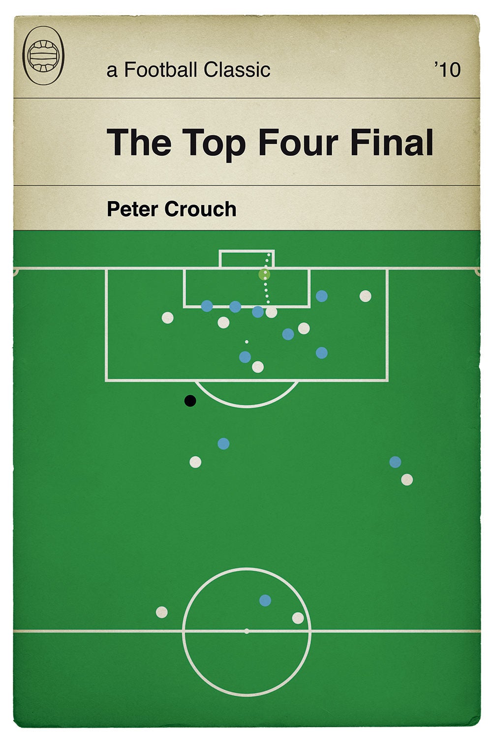 Tottenham goal v Man City 2010 - Peter Crouch Poster - Classic Book Cover Print - Football Gift (Various Sizes)