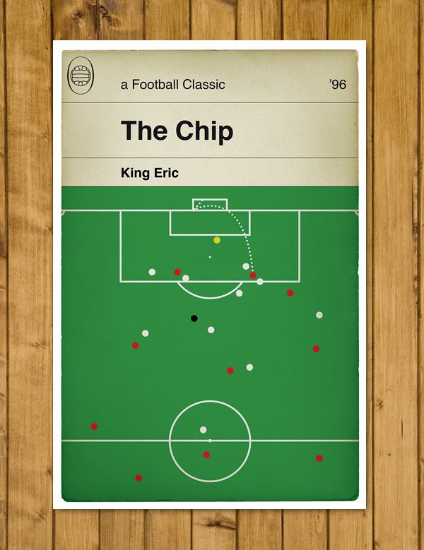 Manchester United goal v Sunderland - King Eric - The Chip - Eric Cantona Print - Classic Book Cover Poster - Football Gift (Various Sizes)