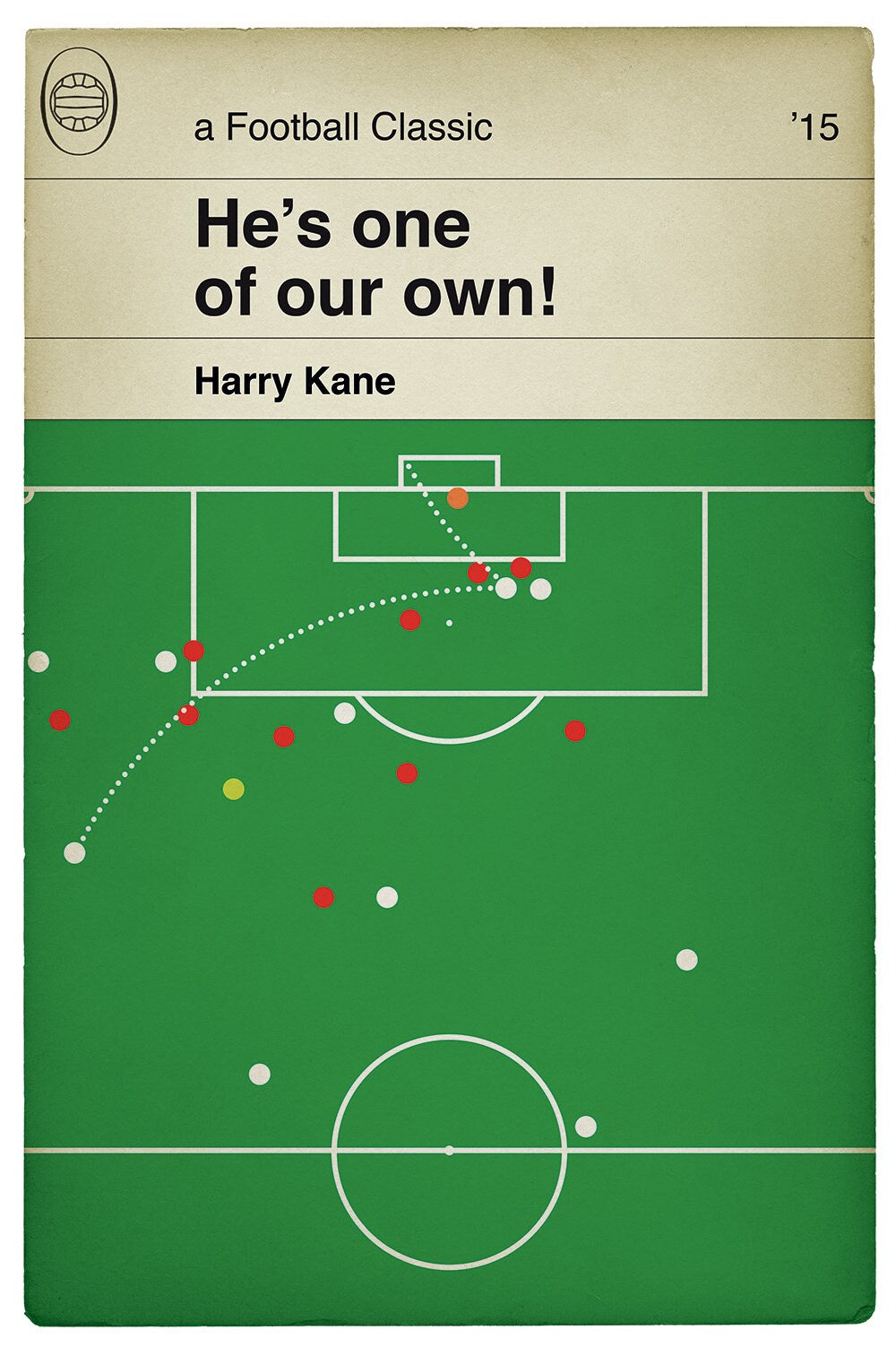 Tottenham Hotspur goal v Arsenal 2015 - Harry Kane winner - He's one of our own - Classic Book Cover Print - Football Gift (Various Sizes)