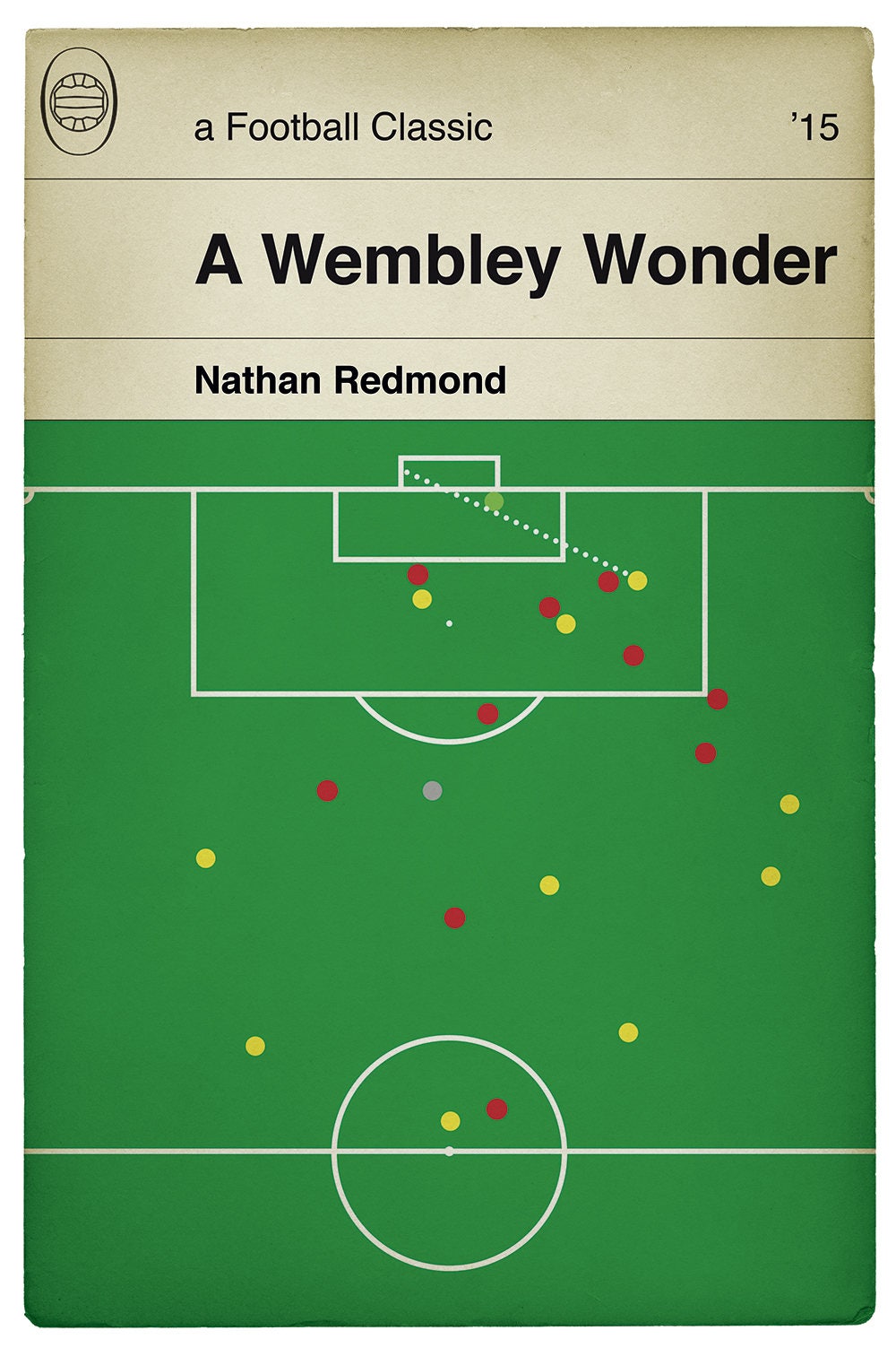 Norwich City goal v Middlesbrough in 2015 Championship Play Off Final - Nathan Redmond - Classic Book Cover Poster (Various Sizes)