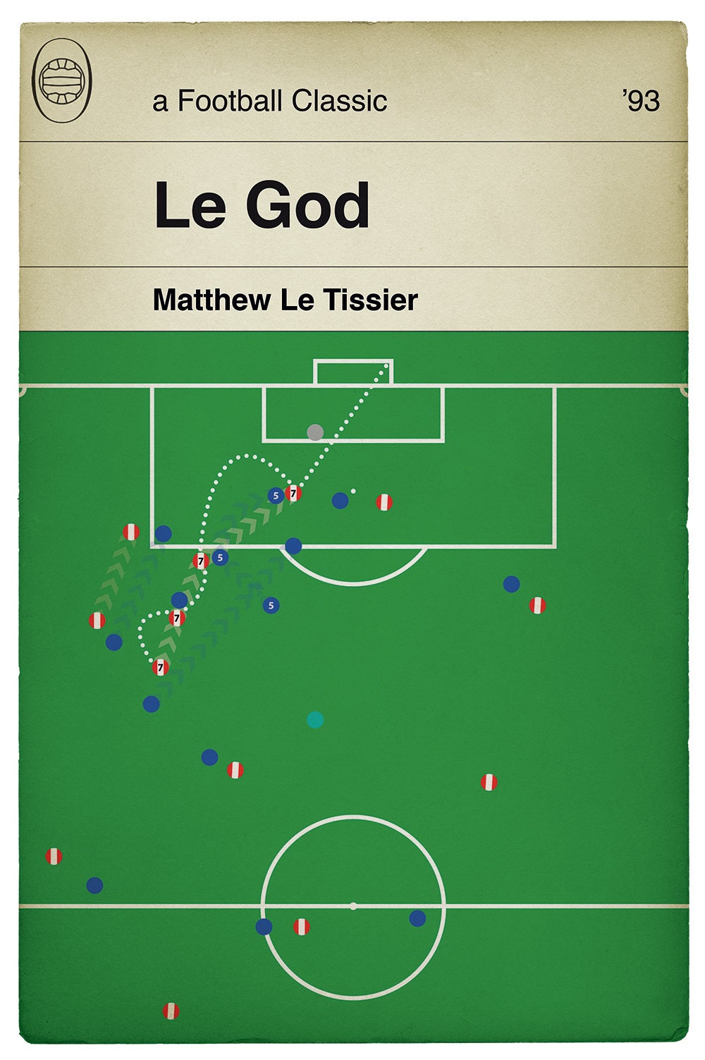 Southampton goal v Newcastle United - Matthew Le Tissier solo goal - Le God - Football Print - Classic Book Cover Poster (Various Sizes)