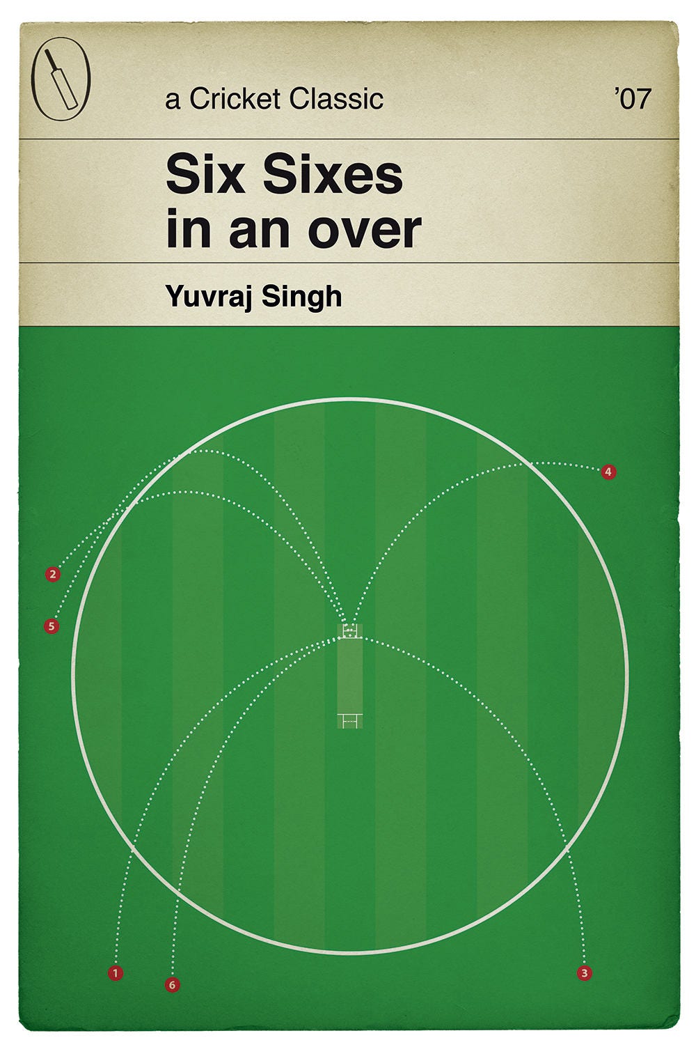 Yuvraj Singh Six Sixes in an over for India v England in 2007 - Cricket Gift - Classic Book Cover Poster (Various Sizes)