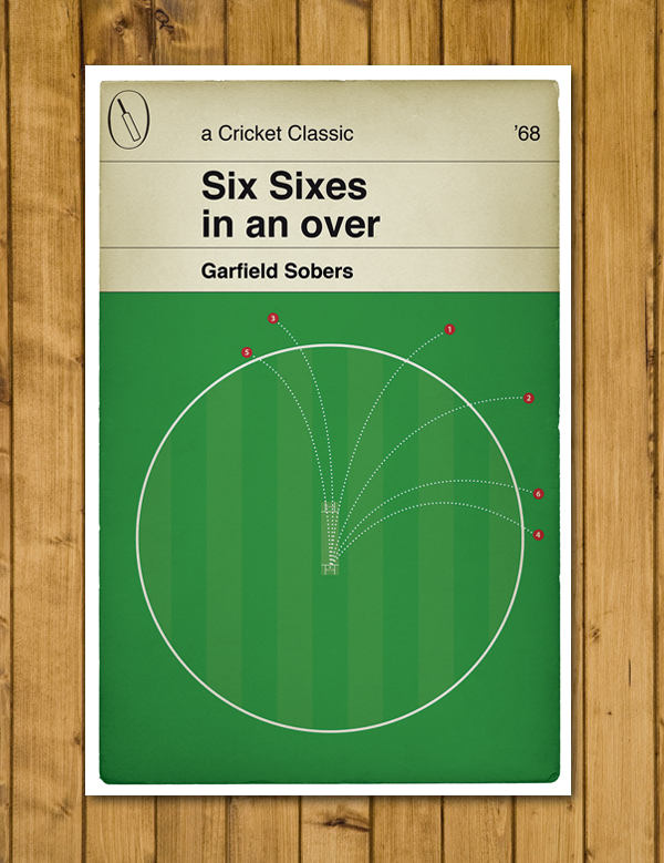 Garfield Sobers Six Sixes in an over for Notts v Glamorgan in 1968 - Cricket Gift - Book Cover Poster (Various Sizes)