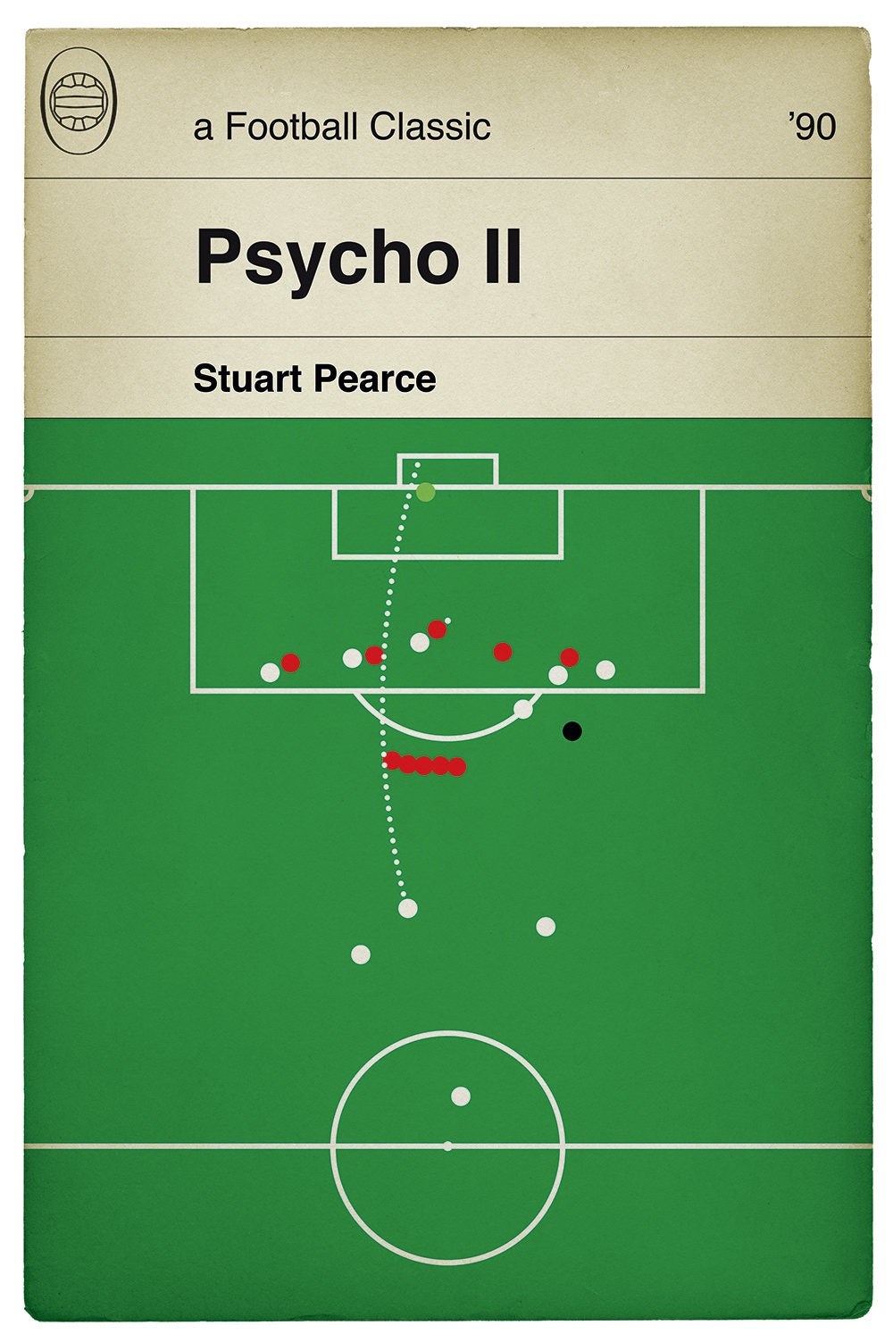 Nottingham Forest goal v Manchester United 1990 - Stuart Pearce Free Kick - Classic Book Cover Poster - Football Gift (Various Sizes)