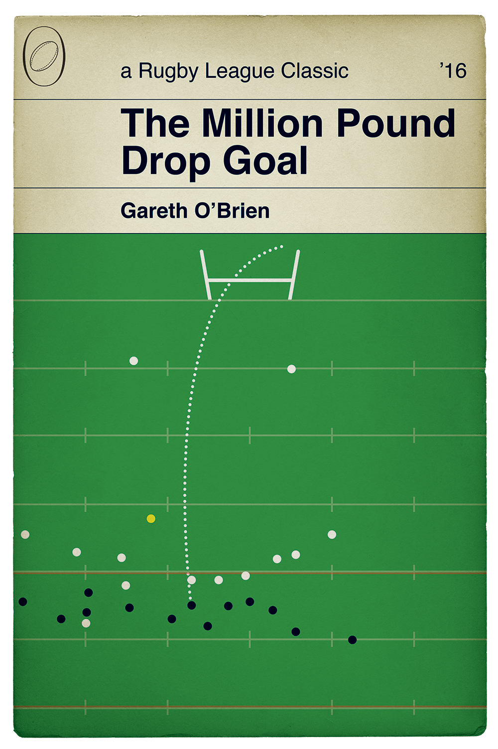 Salford Red Devils v Hull KR - Million Pound Game 2016 - Gareth O'Brien Drop Goal - Rugby League Poster - Book Cover Print (Various Sizes)