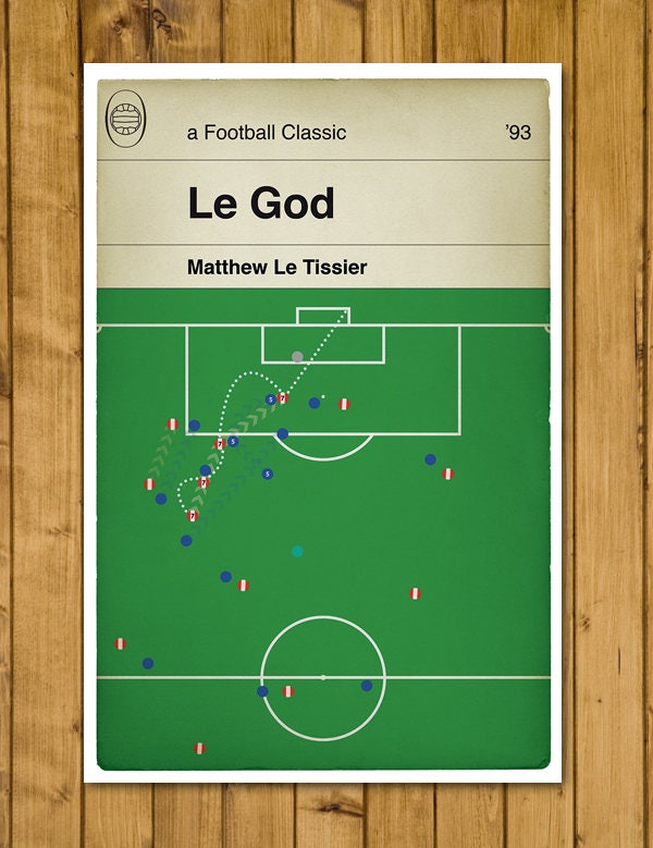 Southampton goal v Newcastle United - Matthew Le Tissier solo goal - Le God - Football Print - Classic Book Cover Poster (Various Sizes)