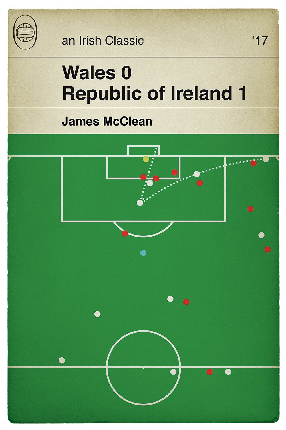 Republic of Ireland Goal - James McClean - Winning Goal v Wales - World Cup Qualifier 2017 - Classic Book Cover - Football Poster (Various sizes)