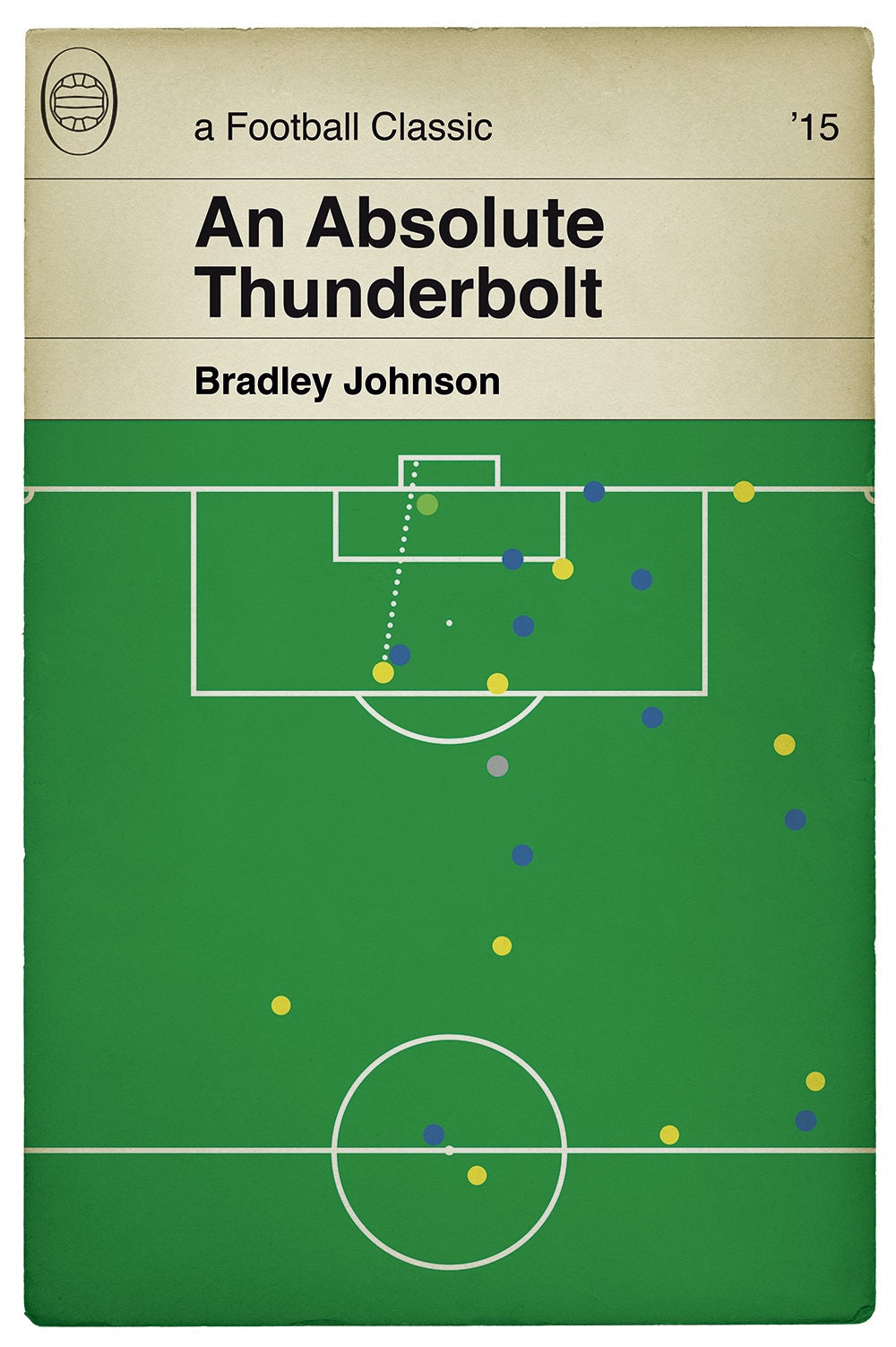 Norwich City goal v Ipswich Town - Bradley Johnson - Championship 2015 - Classic Book Cover Poster - Football Gift (Various sizes)