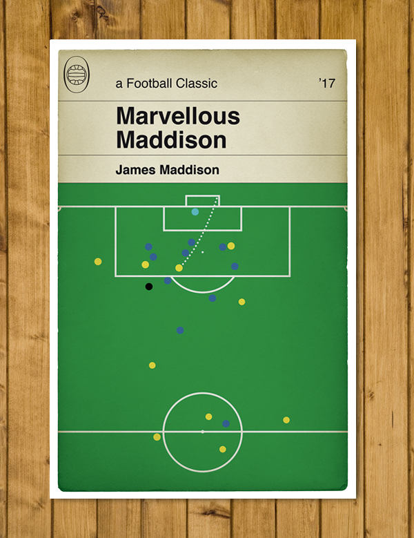 Norwich City goal v Ipswich Town - James Maddison Winner - Championship 2017 - Classic Book Cover Poster - Football Gift (Various sizes)