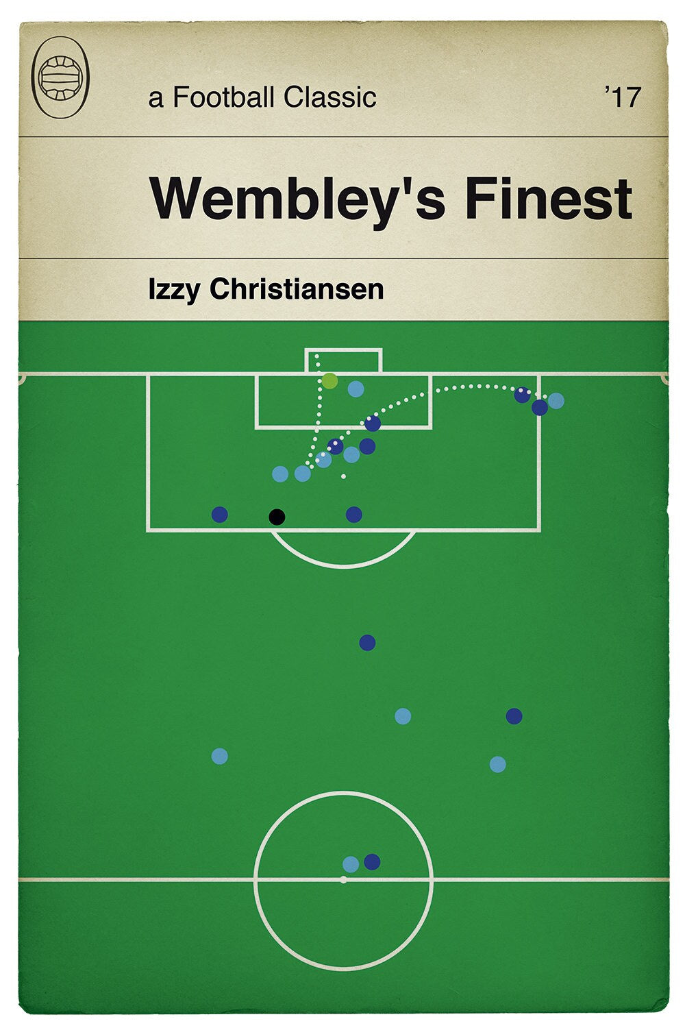 Manchester City Women goal v Birmingham City in the Cup Final 2017 - Izzy Christiansen Goal Poster - Classic Book Cover Print (Various Sizes)