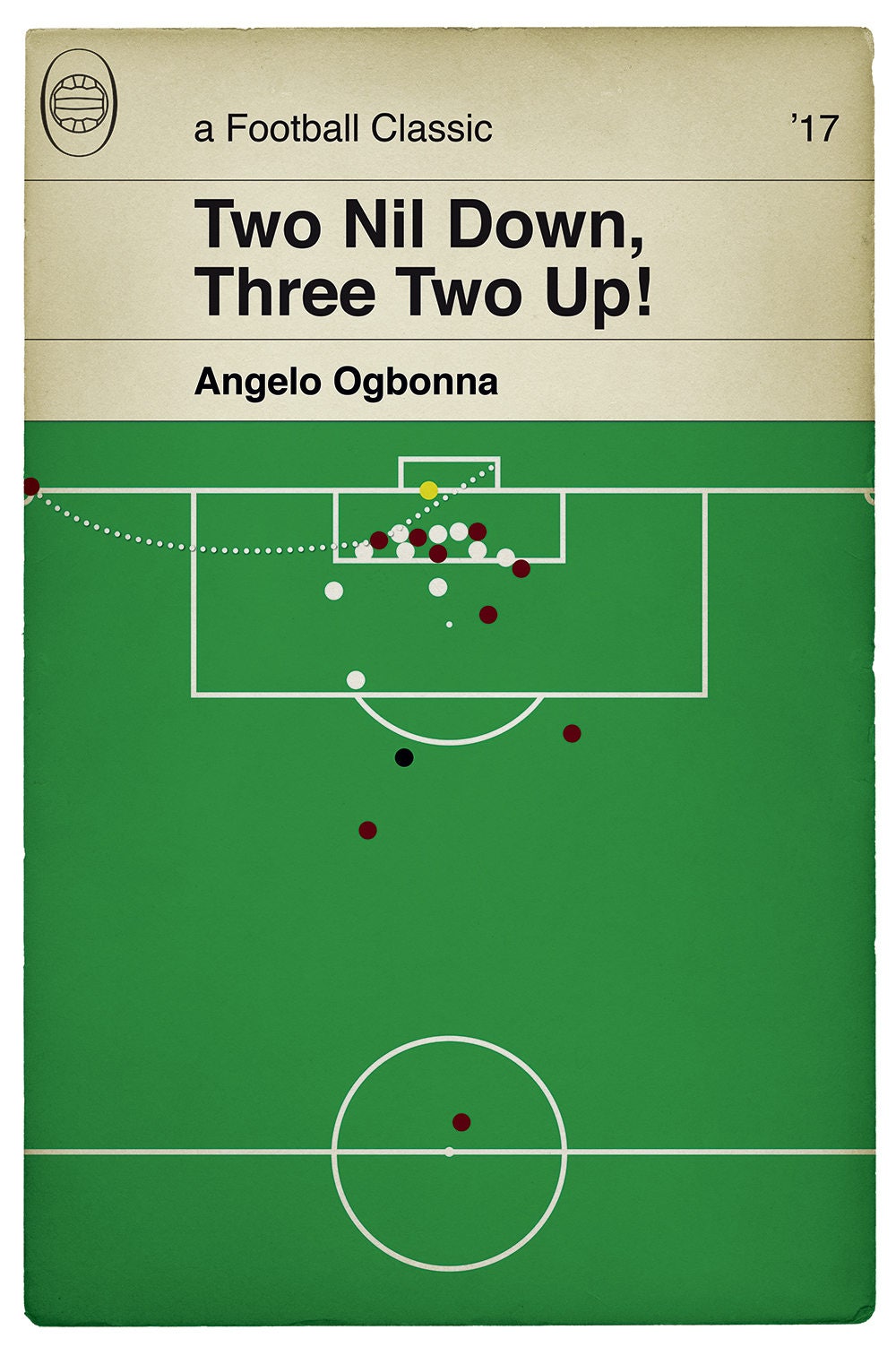 West Ham winning goal v Tottenham - Angelo Ogbonna - League Cup 4th Round 2017 - Classic Book Cover Poster - Football Gift (Various sizes)