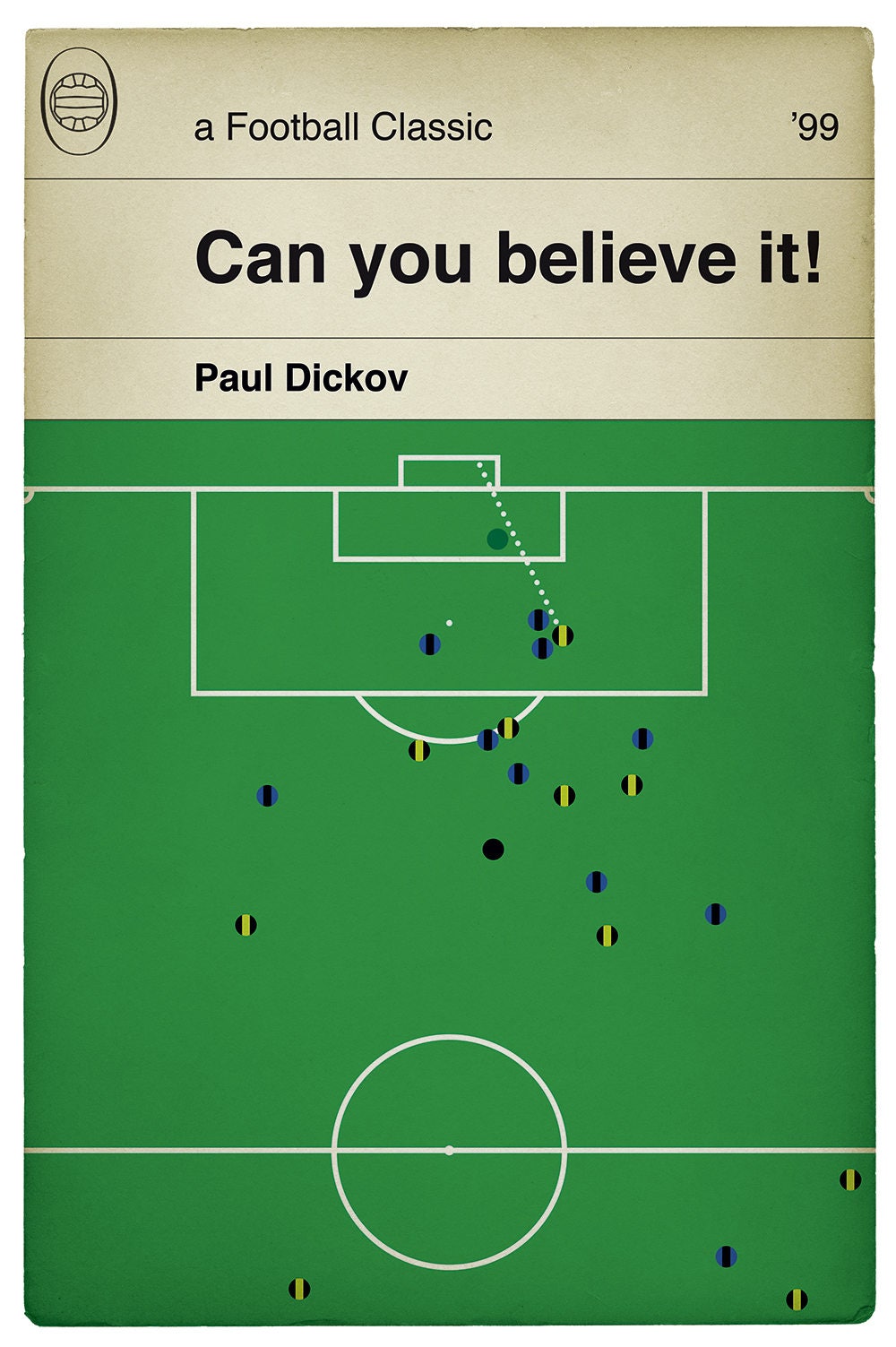 Manchester City goal v Gillingham - Paul Dickov - Division 2 Play-Off Final - Classic Book Cover Print - Football Gift (Various Sizes)