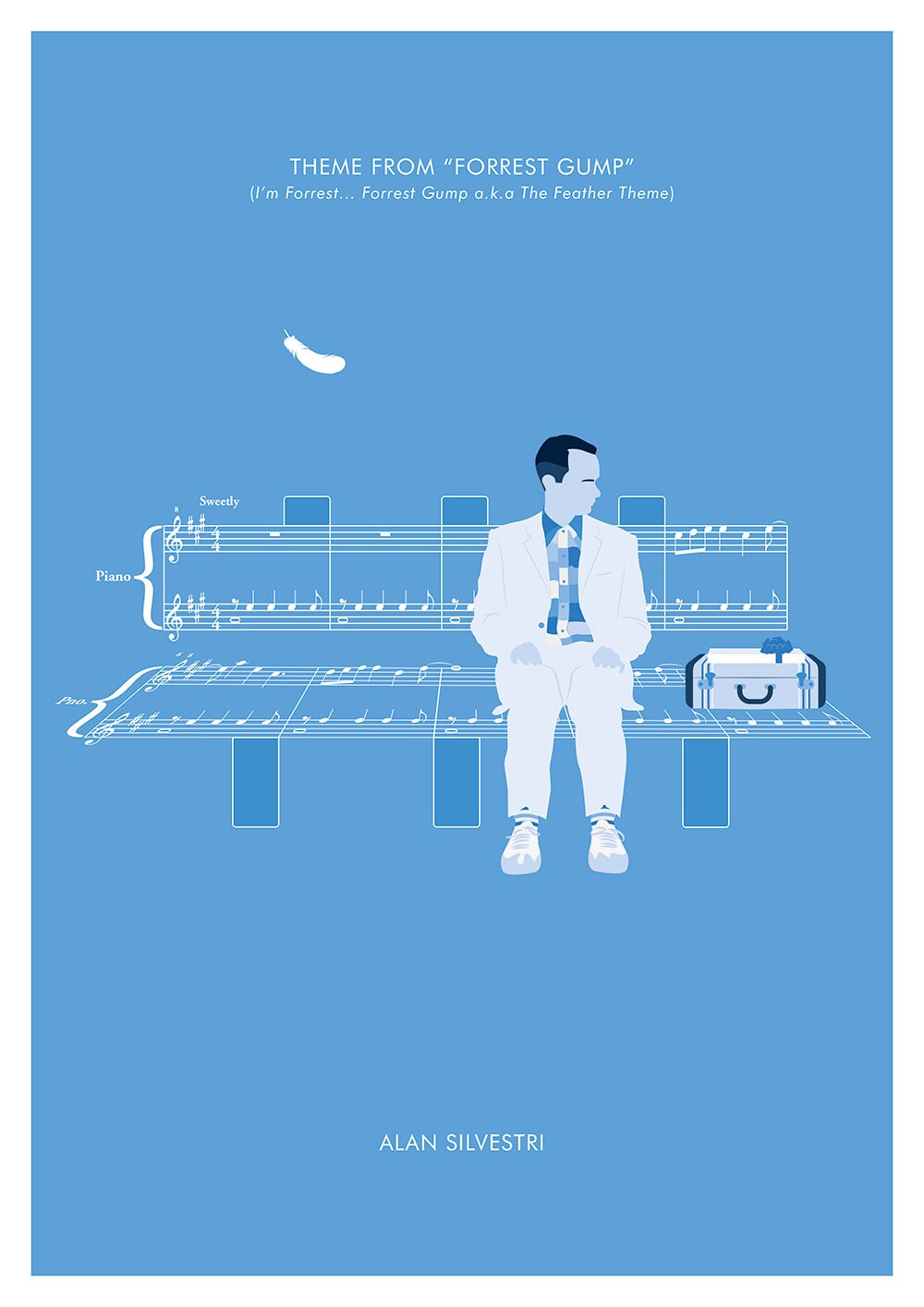 Forrest Gump - Theme by Alan Silvestri - I'm Forrest... Forrest Gump a.k.a The Feather Theme - Movie Classics Poster (Various Sizes)