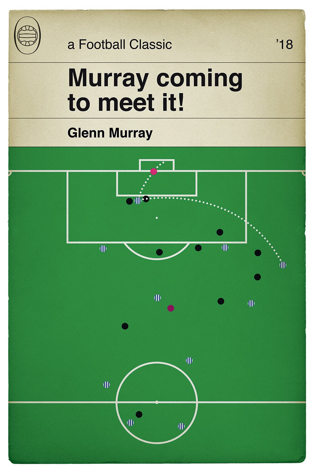 Brighton and Hove Albion goal against Arsenal in 2018 - Glenn Murray header - Football Print - Classic Book Cover Poster (Various Sizes)