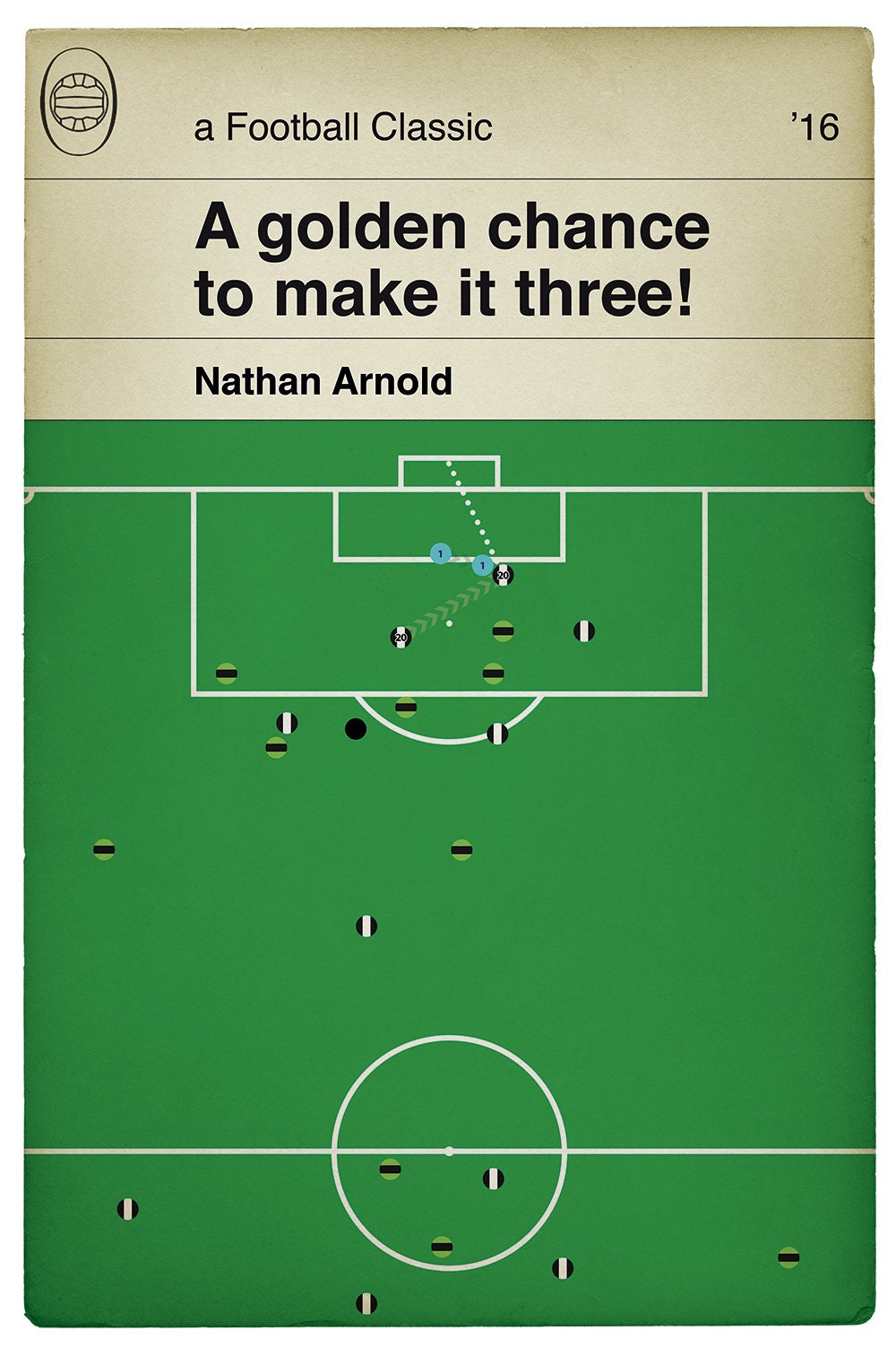 Grimsby Town goal v Forest Green Rovers in National League Promotion Final 2016 - Nathan Arnold - Football Book Cover Poster (Various Sizes)