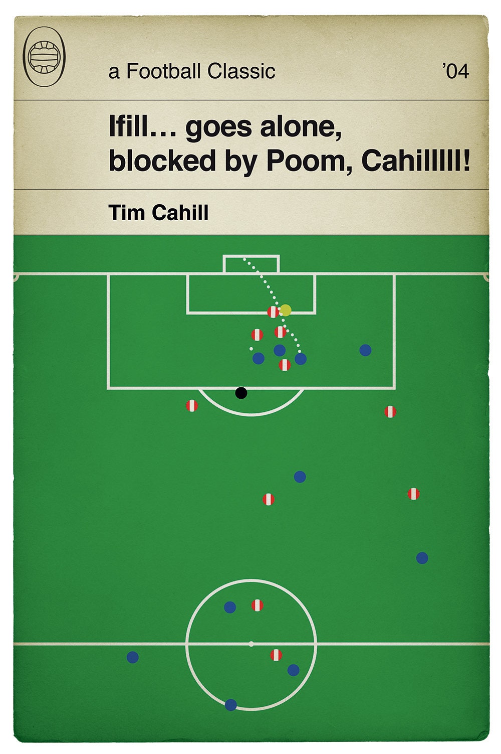 Tim Cahill winning goal - Millwall v Sunderland - FA Cup Semi Final 2004 - Classic Book Cover Print - Football Gift (Various Sizes)