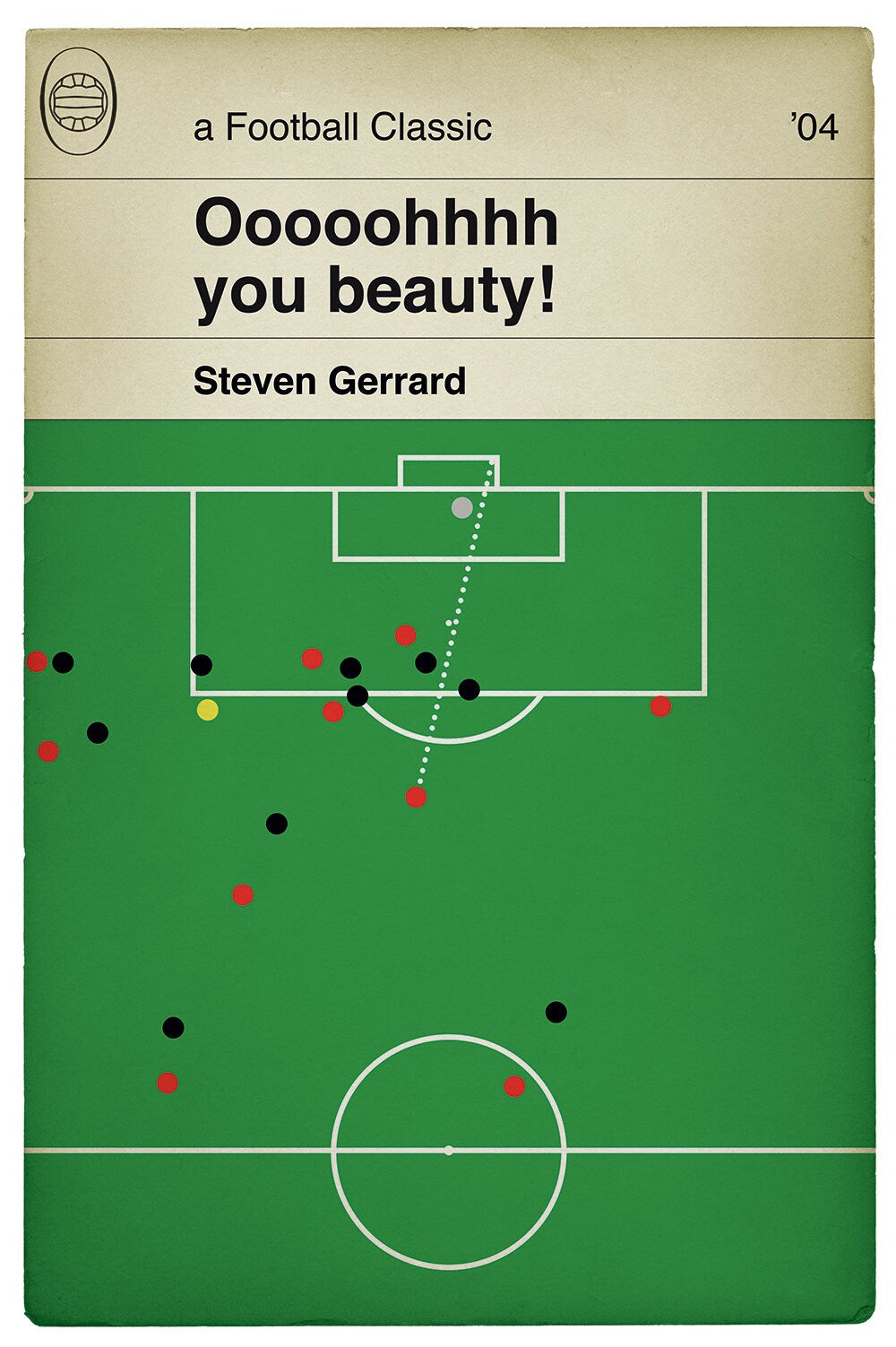 Liverpool goal v Olympiakos - Steven Gerrard Goal - You Beauty! - Classic Book Cover Poster - Football Gift (Various Sizes)