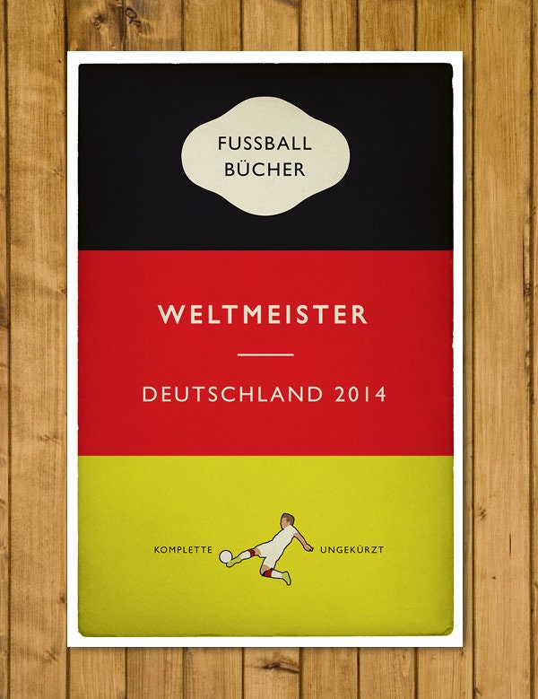 Weltmeister - World Champions 2014 - Deutschland - Germany - Mario Götze - German Flag Book Cover Poster - Fußball Geschenk (Various Sizes)