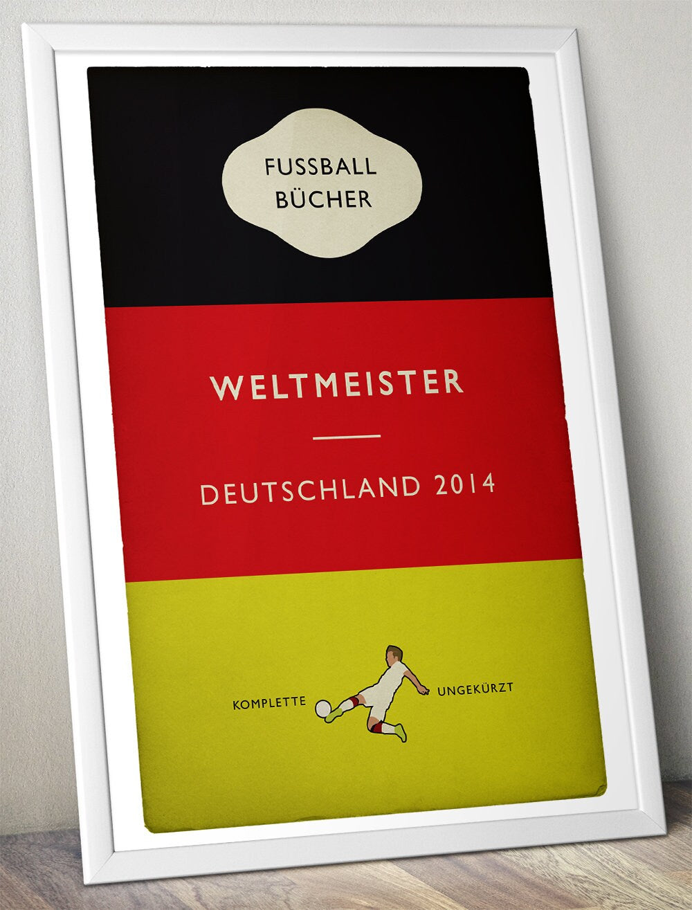 Weltmeister - World Champions 2014 - Deutschland - Germany - Mario Götze - German Flag Book Cover Poster - Fußball Geschenk (Various Sizes)