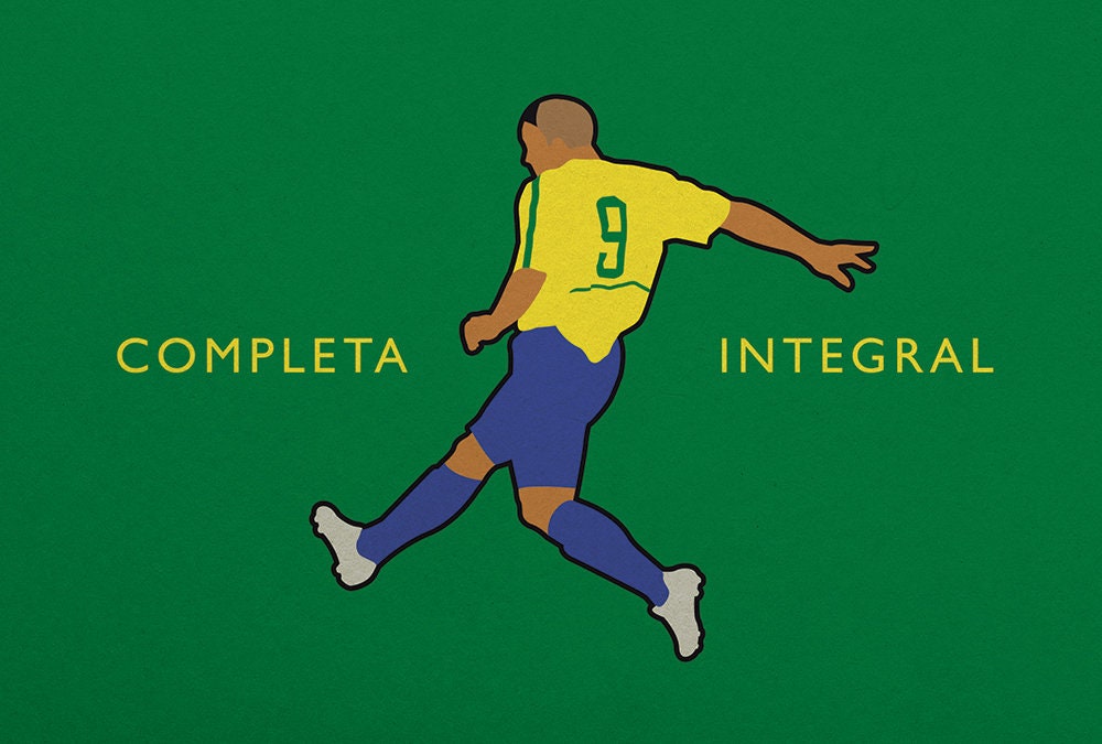 Brasil - Brazil - Campeões Mundiais - World Champions 2002 - Ronaldo - Flag Book Cover Poster - Presente de futebol (Various Sizes)