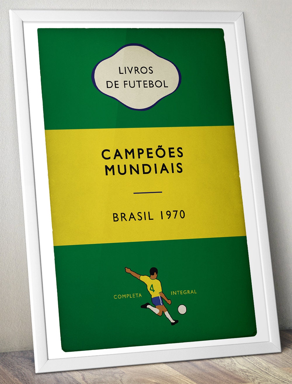 Brazil World Champions 1970 - Brasil - Campeões Mundiais - Carlos Alberto - Flag Book Cover Poster - Presente de futebol (Various Sizes)