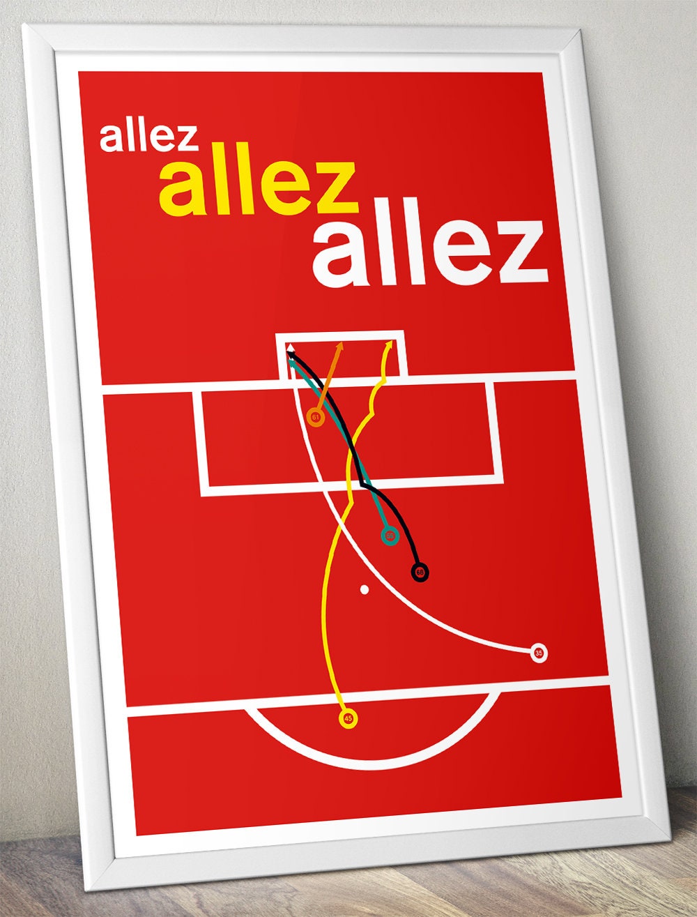 All five Liverpool goals v Roma - Allez, Allez, Allez - Football Poster - Swiss Style Print - European Semi Final 2018 (Various Sizes)