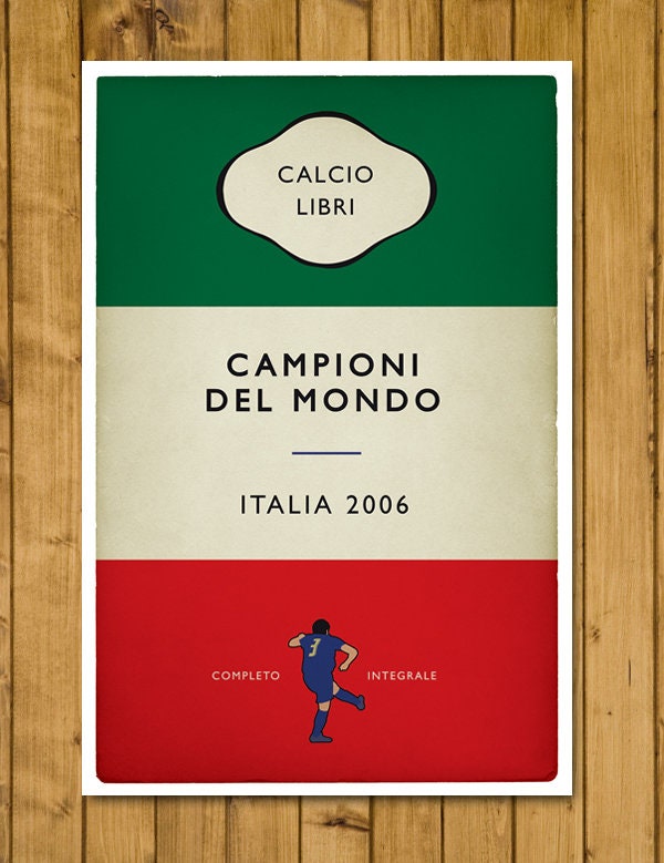 Italia - World Cup Winners 2006 - Italy - Campioni Del Mondo - Fabio Grosso - Flag Book Cover Poster - Regalo di calcio (Various Sizes)