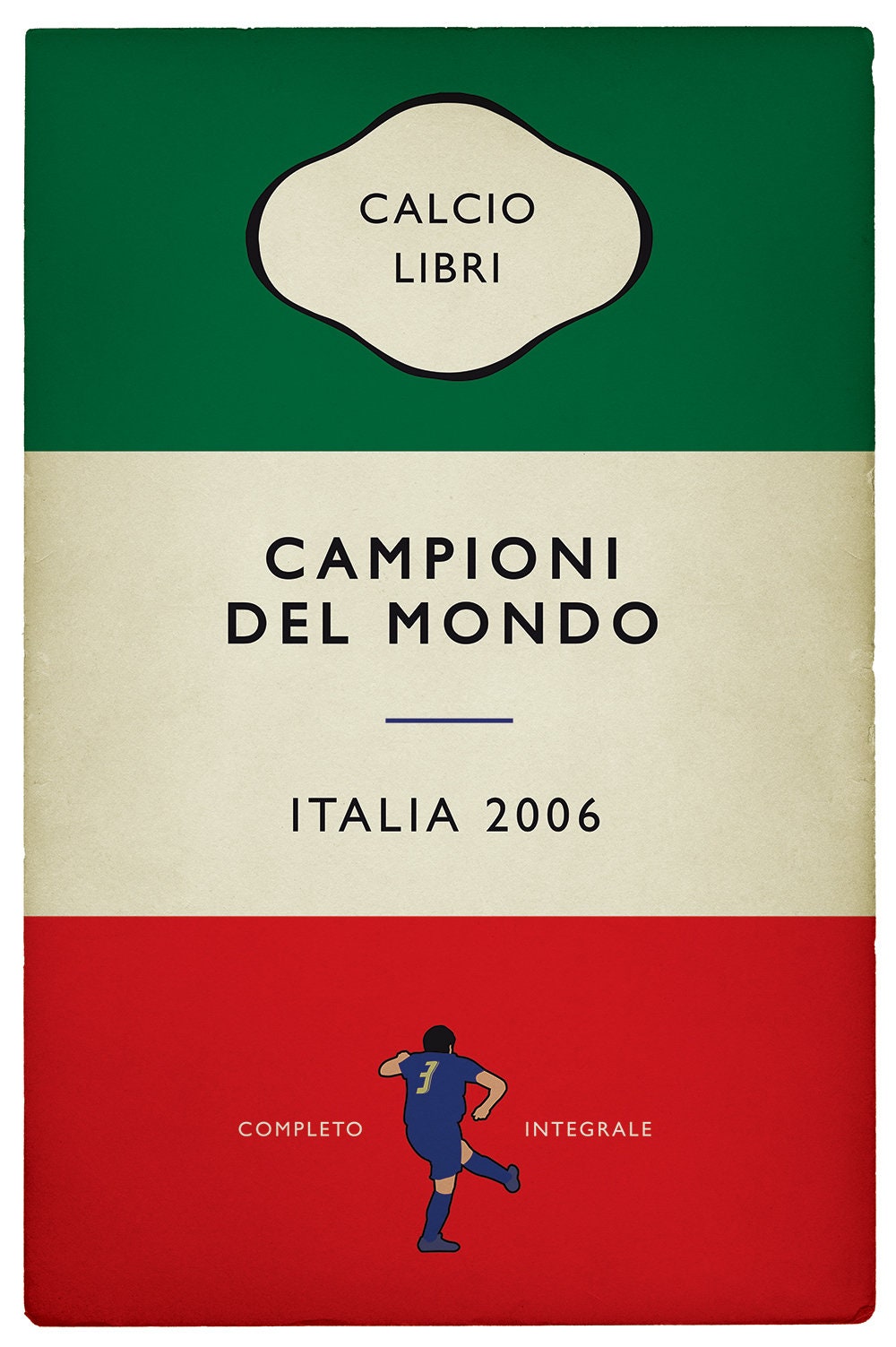 Italia - World Cup Winners 2006 - Italy - Campioni Del Mondo - Fabio Grosso - Flag Book Cover Poster - Regalo di calcio (Various Sizes)