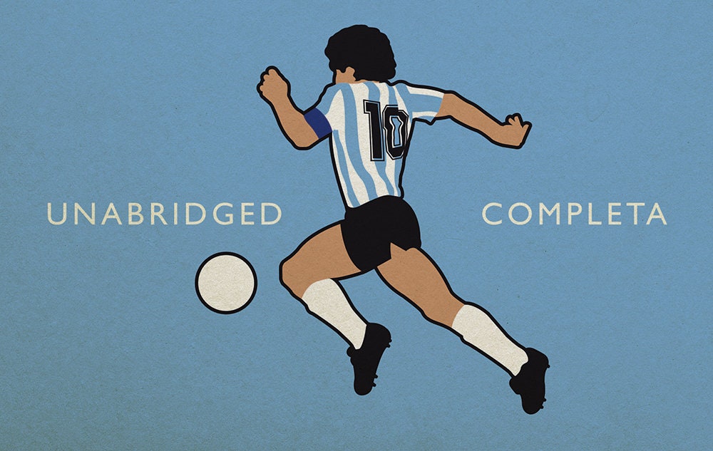 Argentina - Campeones Del Mundo - World Champions 1986 - Diego Maradona - Flag Book Cover Poster - Regalo de fútbol (Various Sizes)