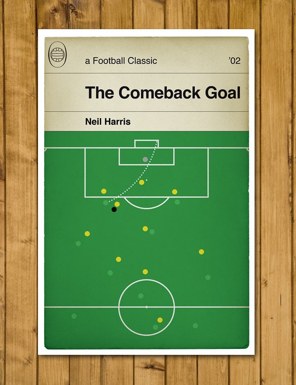 Neil Harris Goal - Millwall v Watford - The Comeback Goal - Watford 1 Millwall 4 - Classic Book Cover Print - Football Gift (Various Sizes)