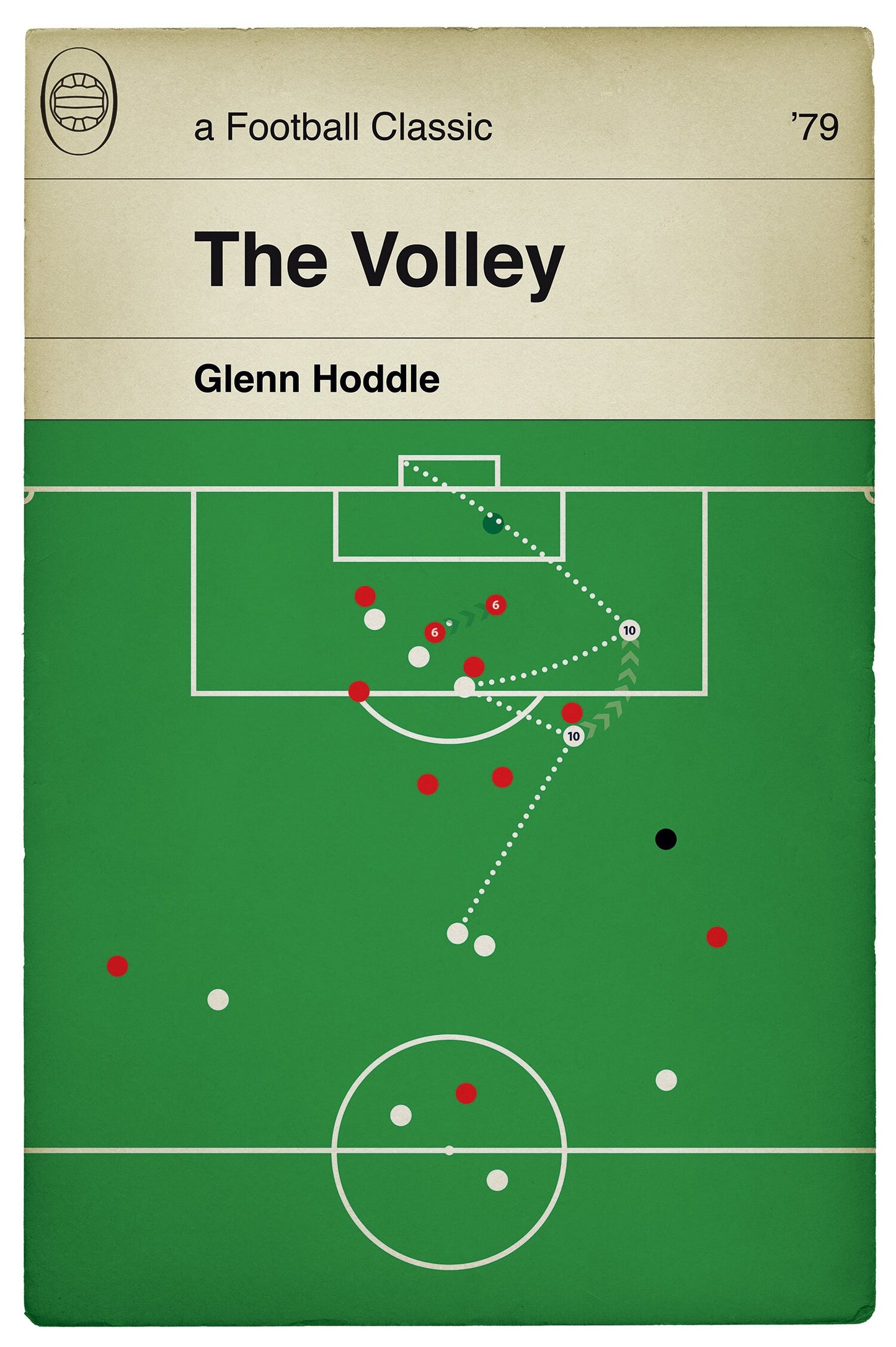 Glenn Hoddle Volley for Tottenham Hotspur v Man Utd in 1979 - Classic Book Cover Print - Gift for Football Fan (Various Sizes)